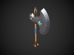 stylized fantasy axe low-poly Modèle 3D