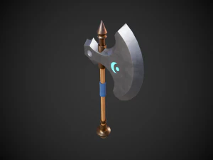 stylized fantasy axe low-poly 3D Model