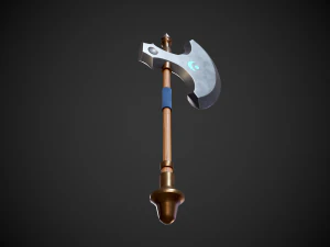 stylized fantasy axe low-poly 3D Model