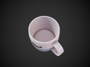 stylized cup with moustache and stripes 3D 模型
