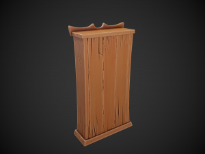 stylized wooden bookshelf 3D Модель