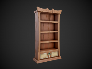 stylized wooden bookshelf 3D Модель