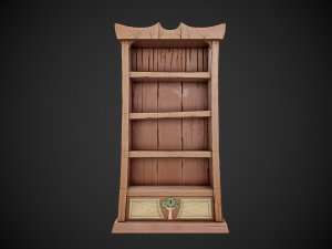 stylized wooden bookshelf 3D Модель