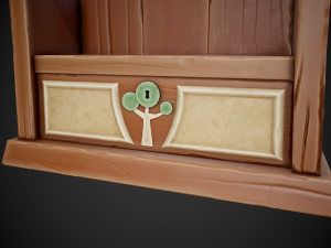 stylized wooden bookshelf 3D Модель