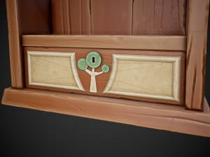 stylized wooden bookshelf 3D Модель