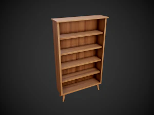 stylized wooden bookshelf 3D Model