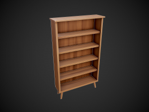 stylized wooden bookshelf Modelo 3D