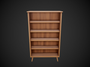 stylized wooden bookshelf Modelo 3D