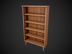 stylized wooden bookshelf Modelo 3D