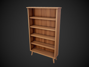 stylized wooden bookshelf Modelo 3D