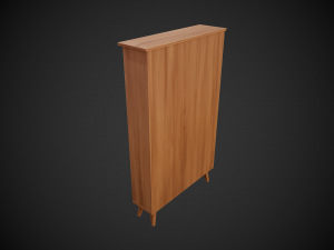stylized wooden bookshelf Modelo 3D