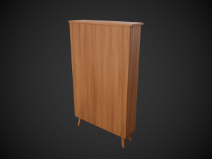 stylized wooden bookshelf Modelo 3D