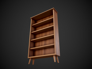 stylized wooden bookshelf Modelo 3D