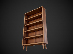 stylized wooden bookshelf Modelo 3D