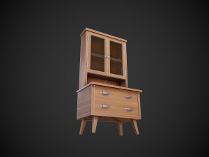 stylized wooden cupboard Modèle 3D