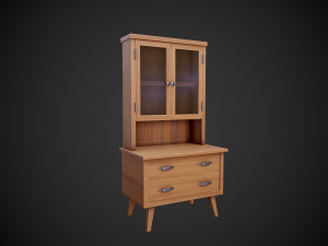 stylized wooden cupboard 3D Model