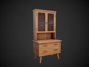 стилизованный деревянный шкаф 3D Модель