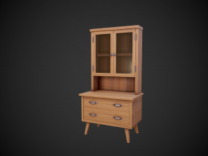 stylized wooden cupboard Modèle 3D