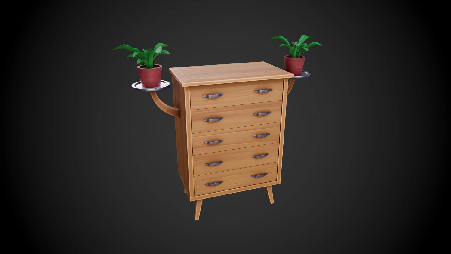 stylized wooden drawer 3D Model .c4d .max .obj .3ds .fbx .stl .blend 