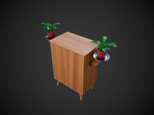 stylized wooden drawer 3D 模型