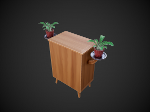 stylized wooden drawer 3D 模型