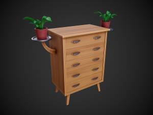 stylized wooden drawer 3D 模型