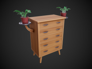 stylized wooden drawer 3D 模型
