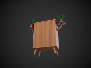 stylized wooden drawer 3D Model