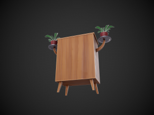 stylized wooden drawer 3D 模型