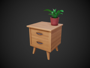 stylized wooden nightstand 3D Модель
