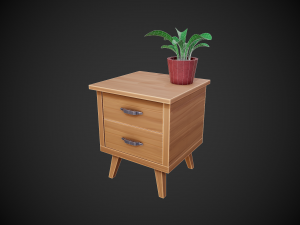 stylized wooden nightstand 3D Модель