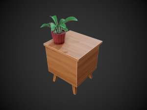 stylized wooden nightstand 3D Модель