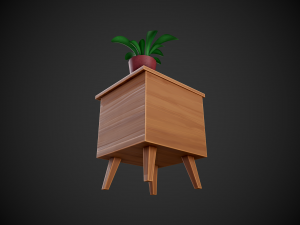 stylized wooden nightstand 3D Модель