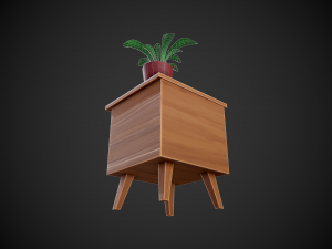 stylized wooden nightstand 3D Модель