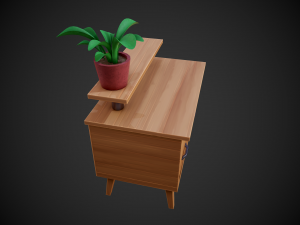 stylized wooden small drawer 3D Модель