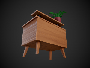 stylized wooden small drawer 3D Модель