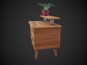 stylized wooden small drawer 3D Модель