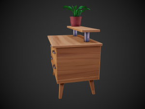 stylized wooden small drawer 3D Модель