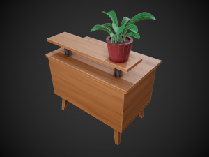 stylized wooden small drawer 3D Модель