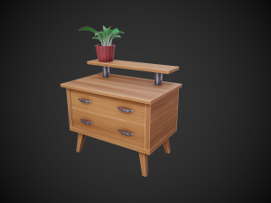 stylized wooden small drawer 3D Модель