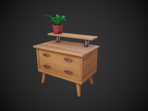 stylized wooden small drawer 3D Модель