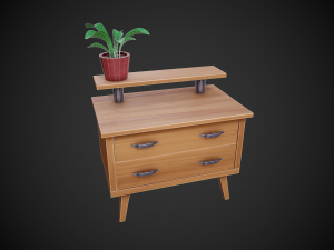 stylized wooden small drawer 3D Модель