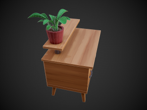 stylized wooden small drawer 3D Модель