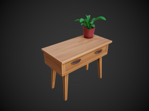 stylized wooden small table 3D मॉडल