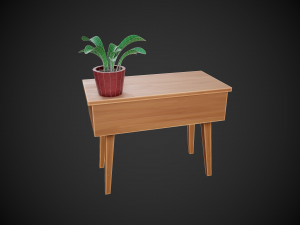 stylized wooden small table 3D मॉडल
