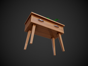 stylized wooden small table 3D मॉडल