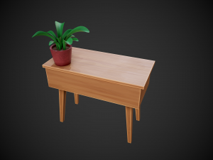 stylized wooden small table 3D मॉडल