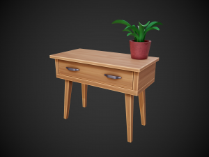 stylized wooden small table 3D मॉडल
