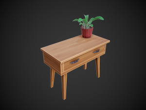 stylized wooden small table 3D मॉडल