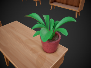 stylized wooden furniture pack 3Dモデル
